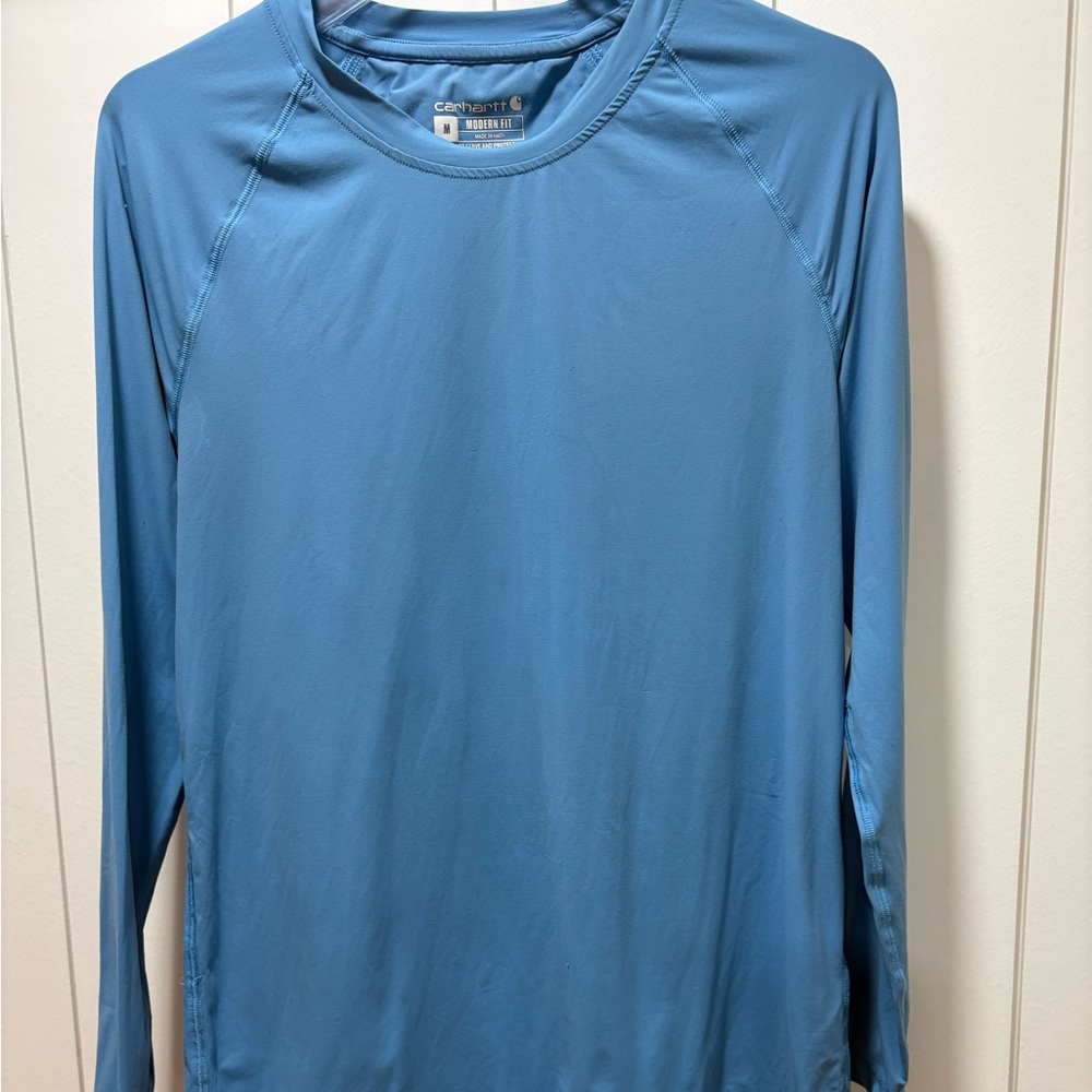 Carhartt Long Sleeve  Mens Size Medium Performance Modern Fit Blue  Lightweight